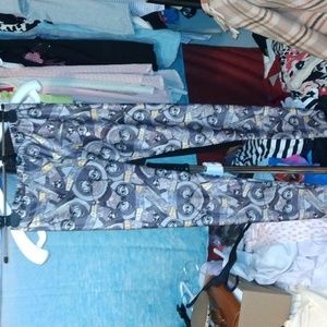 Death on two legs owl pattern leggings size fits most XS - XL
